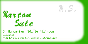 marton sule business card